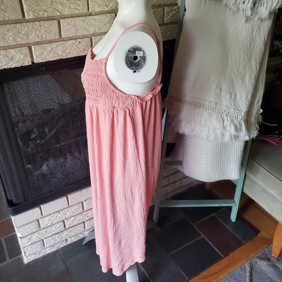 Scoop Sundress Swim Cover High-Low Midi Gauzy Tank Shift Dress M - Picture 2 of 5